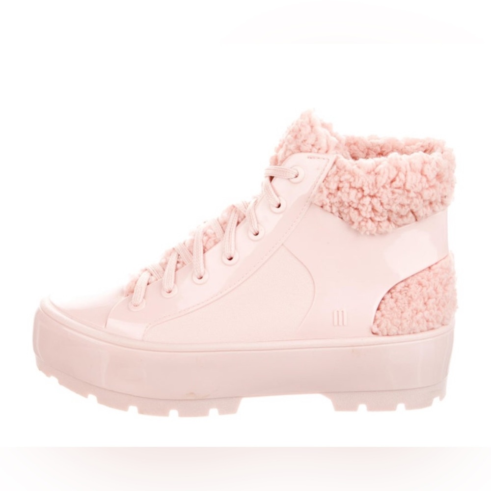 Girls' light pink Melissa ankle boots with faux